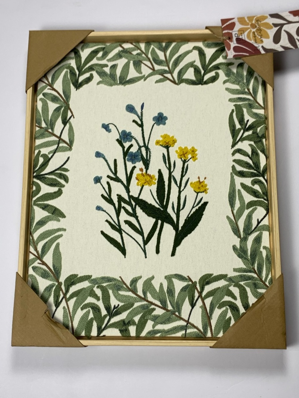 BP Home Embroidered Textile Wall Art Botanical Floral 14.5x19 NEW NWT - Picture 3 of 10